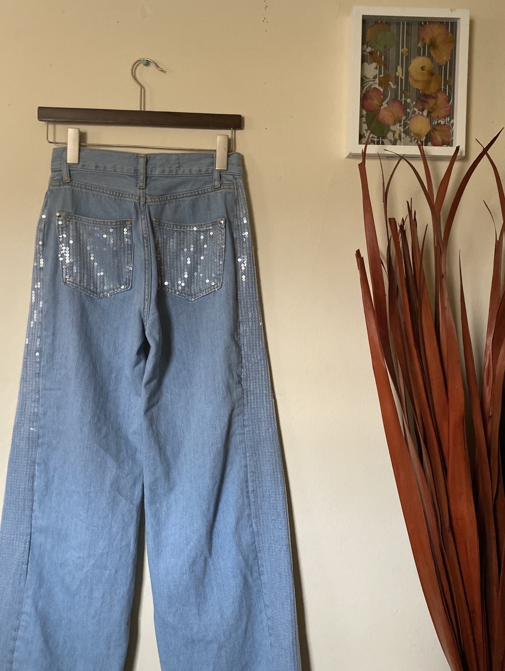 PILCRO By Anthropologie | Sequin High-Rise Wide Leg Jeans - Picture 2 of 16